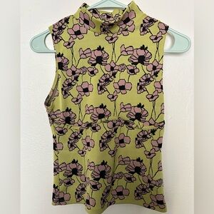 Zara Floral Jacquard Top floral size small